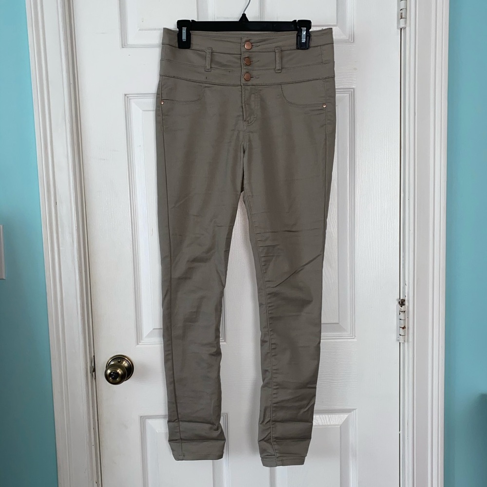 Dark brown/grey high waisted skinny jeans